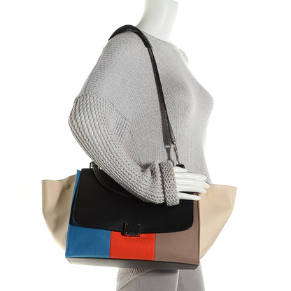 Celine Calfskin Wool Medium Trapeze Multicolor 2 of 9