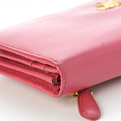 Prada Saffiano Metal Continental Flap Wallet Peonia 13 of 14