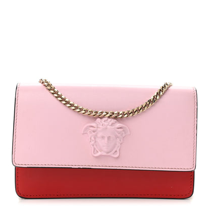 Versace Calfskin Medusa Wallet on Chain Crossbody Pink Red 1 of 15