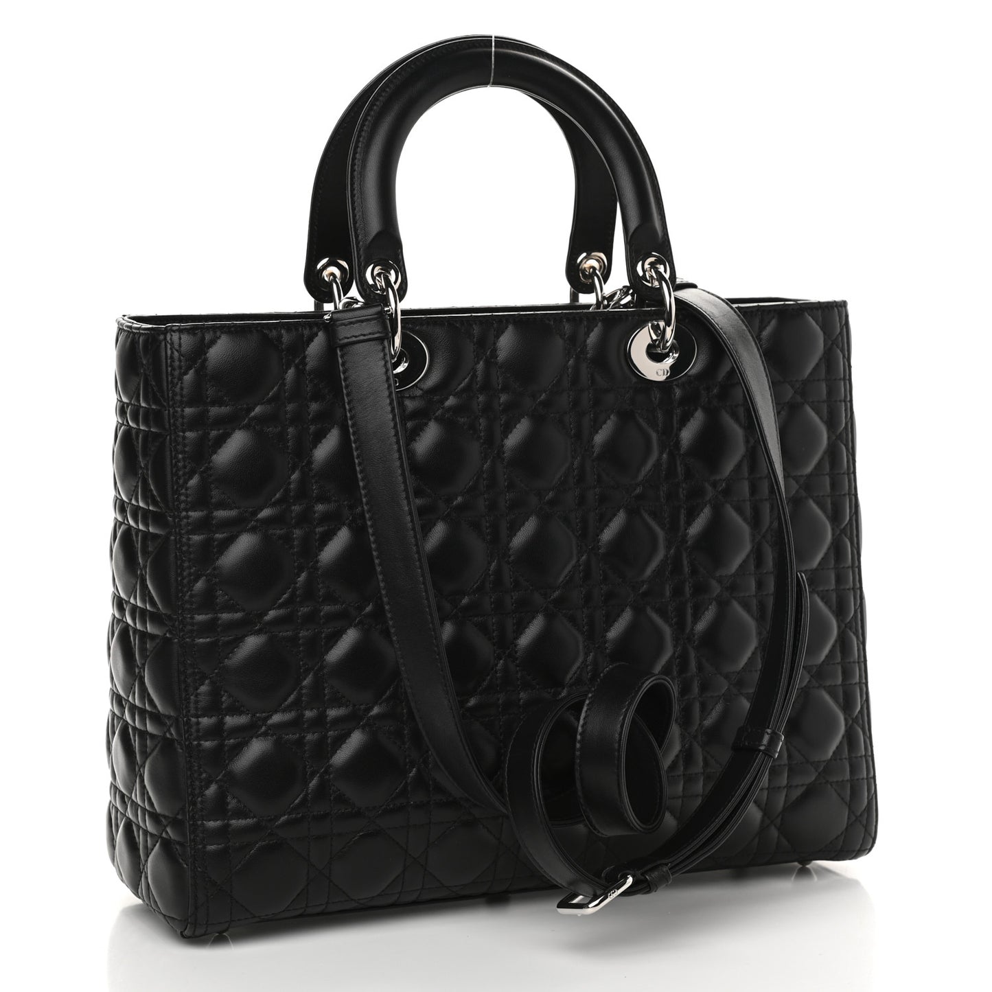 Lambskin Cannage Large Lady Dior Black