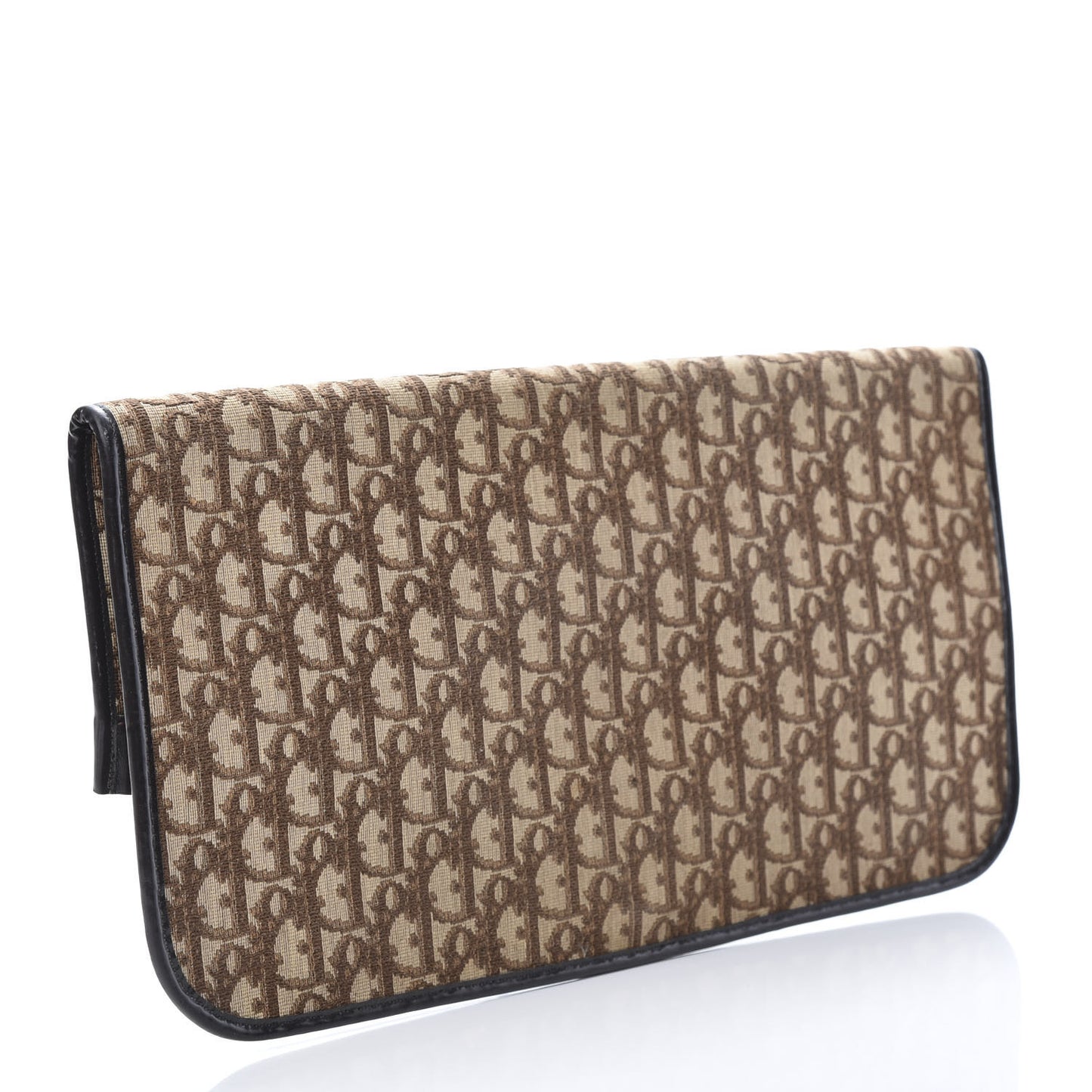 Monogram Fold Over Clutch Brown