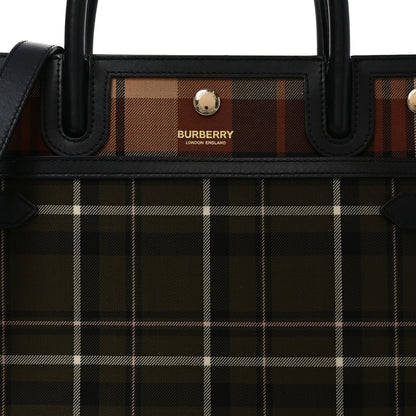 Burberry Wool Tartan Two Handle Title Bag Dark Green 7 of 9