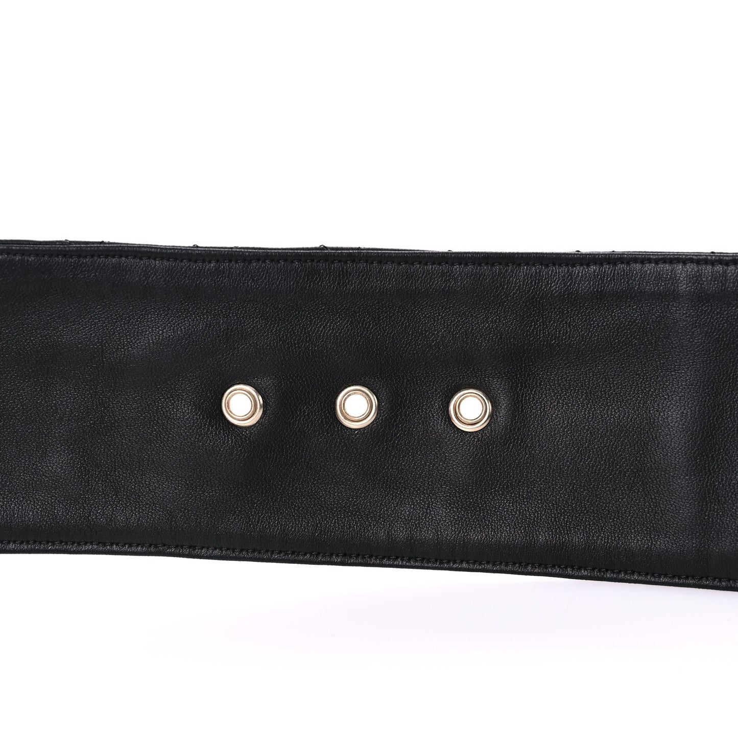 Lambskin Stitched Chain Belt 95 38 Black
