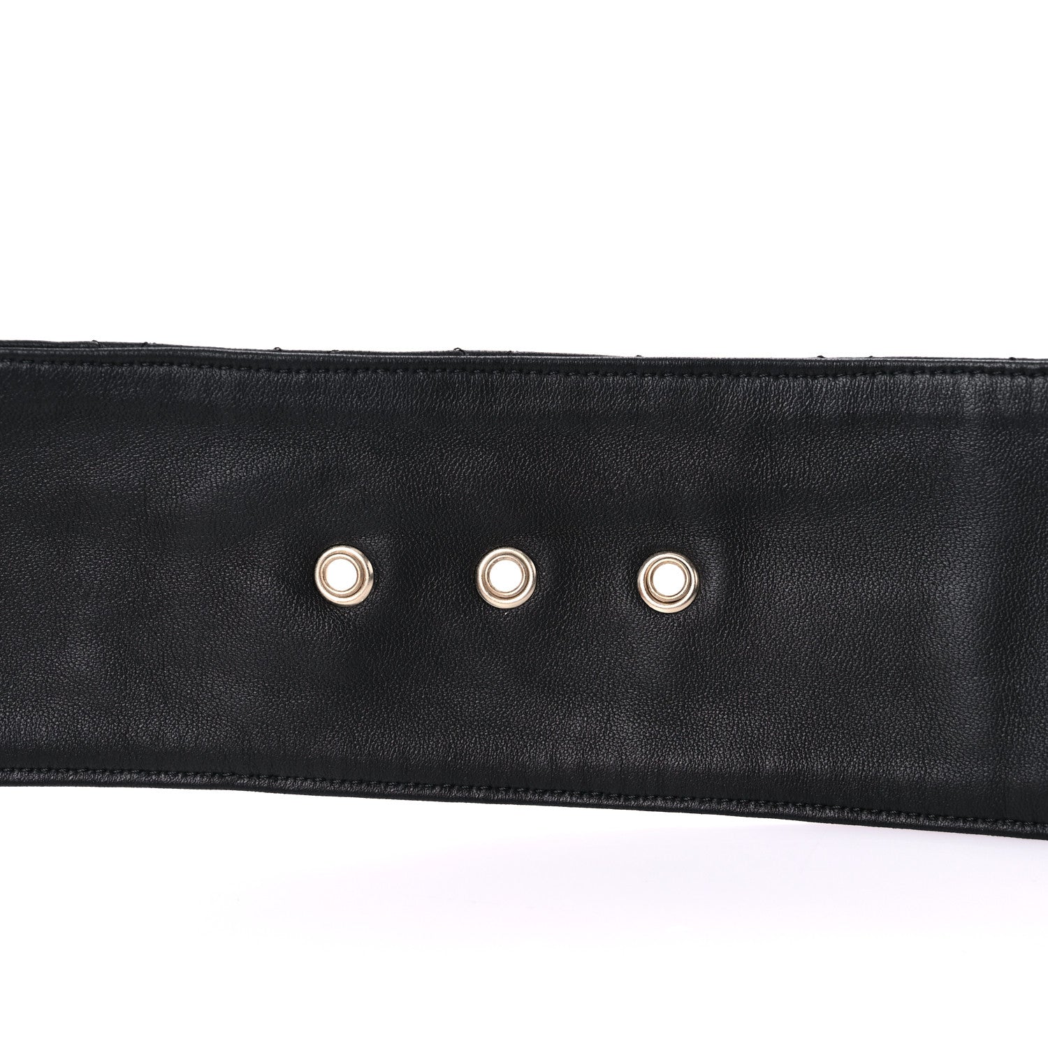 Chanel Lambskin Stitched Chain Belt 95 38 Black 4 of 7