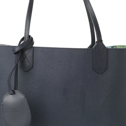 Gucci GG Supreme Monogram Blooms Medium Reversible Tote Beige Blue Navy 12 of 14