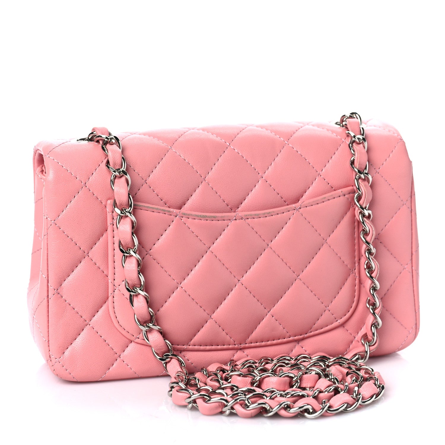 Chanel Lambskin Quilted Mini Rectangular Flap Pink 3 of 10