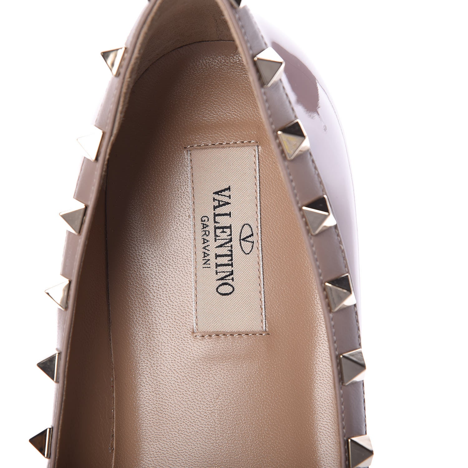 Valentino Garavani Patent Nappa Rockstud Ballerina Flats 41 Water Rose Poudre 7 of 8