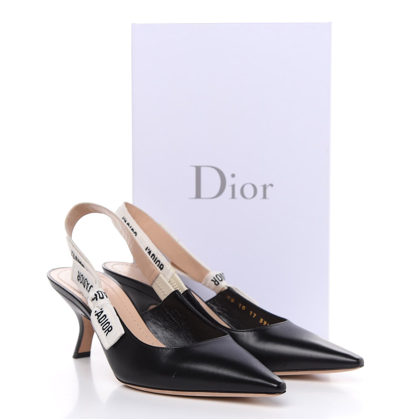 Lambskin Ribbon J'Adior Slingback 65mm Pumps 39.5 Black