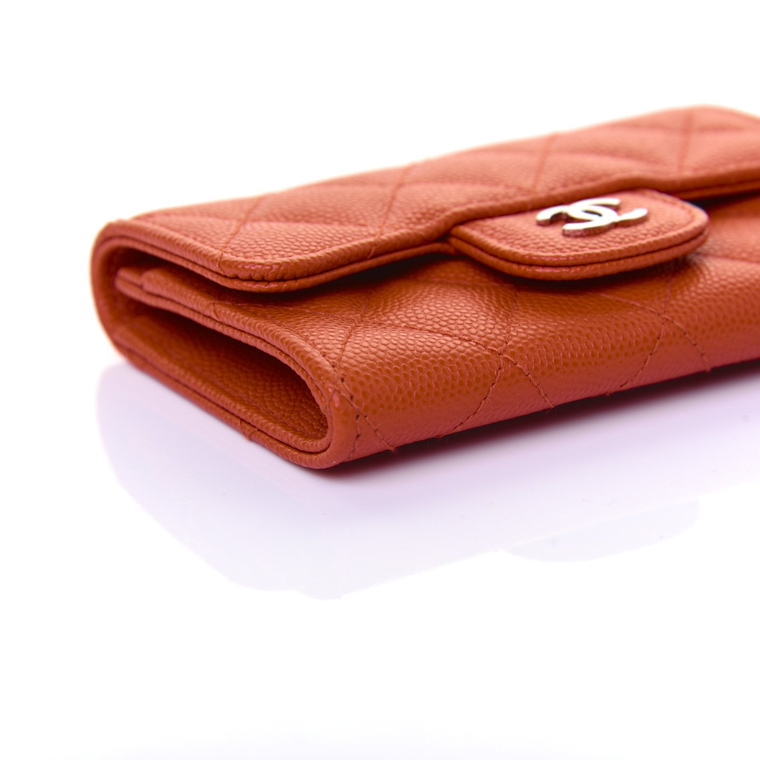 Chanel Caviar Quilted Flap Card Holder Orange 5 of 11
