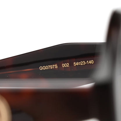 Gucci Acetate Round Frame Sunglasses GG0797S Tortoise 6 of 7