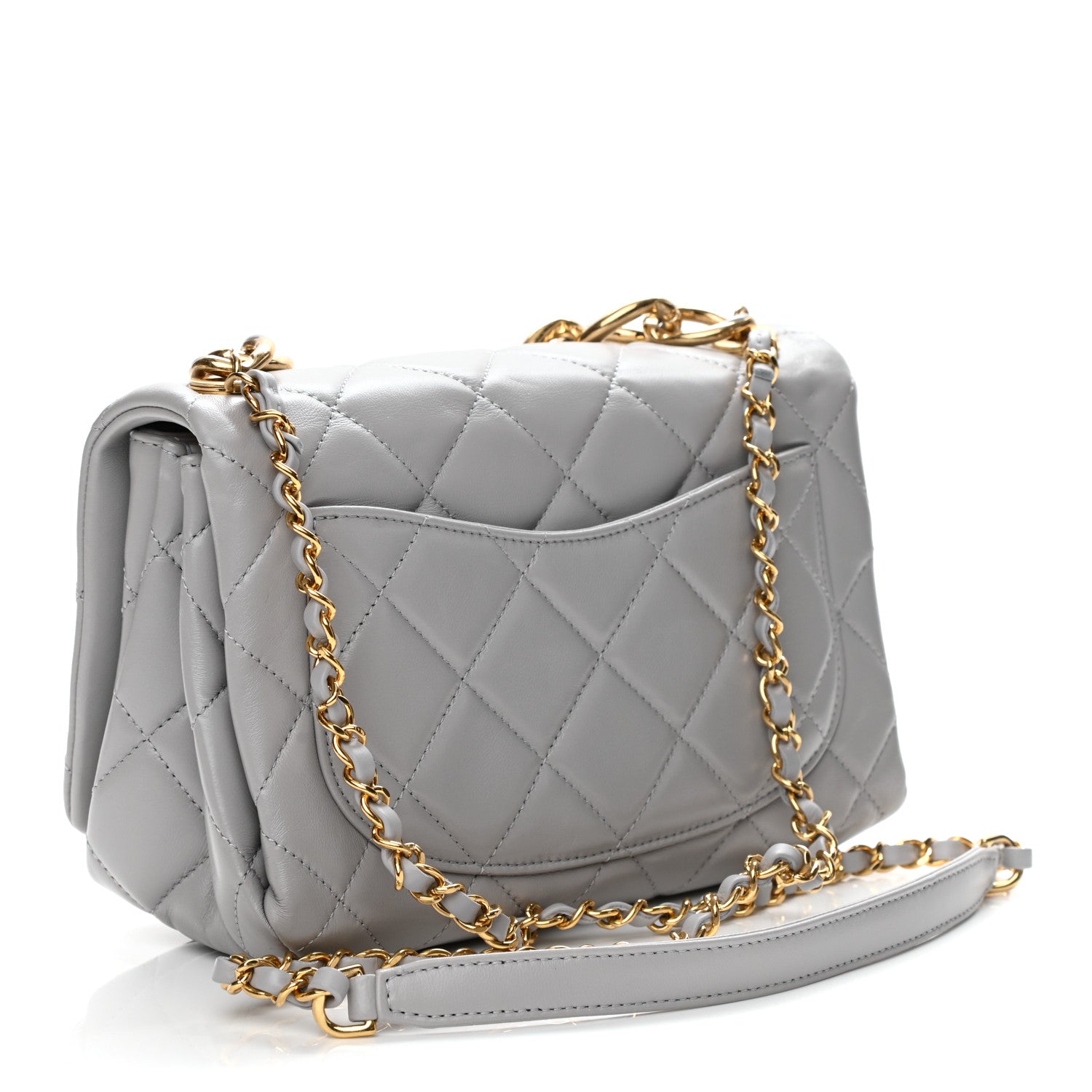 Chanel Lambskin Quilted Medium Color Match Flap Grey 3 of 13