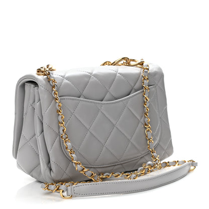 Chanel Lambskin Quilted Medium Color Match Flap Grey 3 of 13