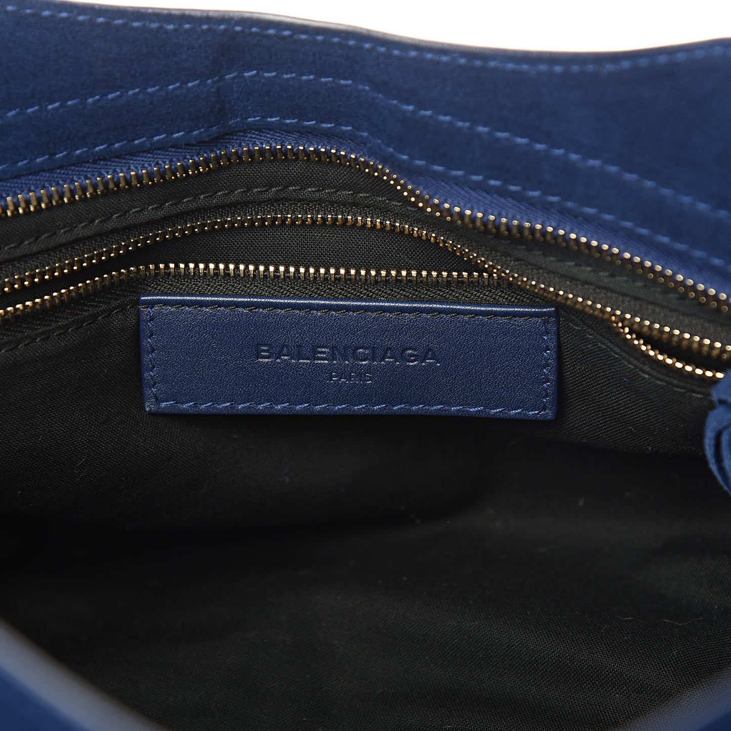 Baby Daim Suede Classic Gold Hardware City Bleu Pacifique