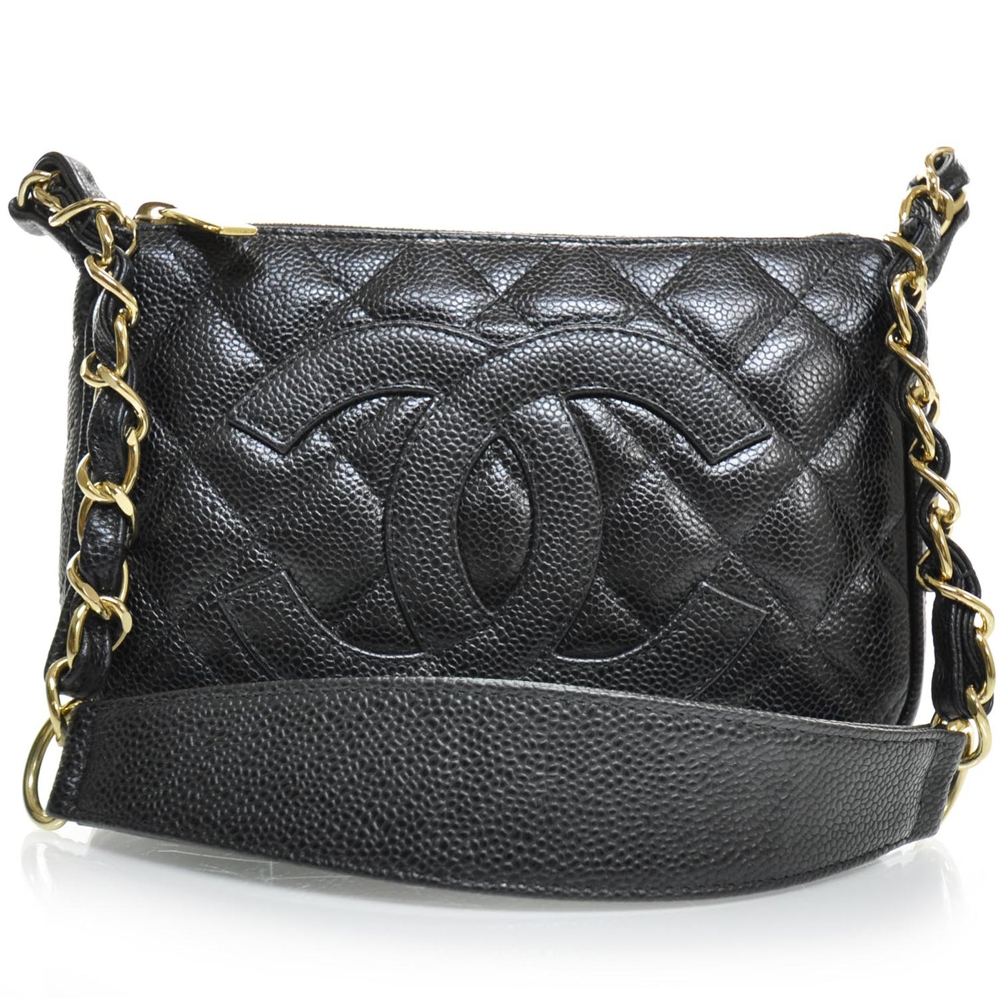 Caviar Quilted Pochette Black