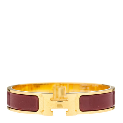 Hermes Enamel Narrow Clic Clac H Bracelet PM Rouge Baroque 1 of 6