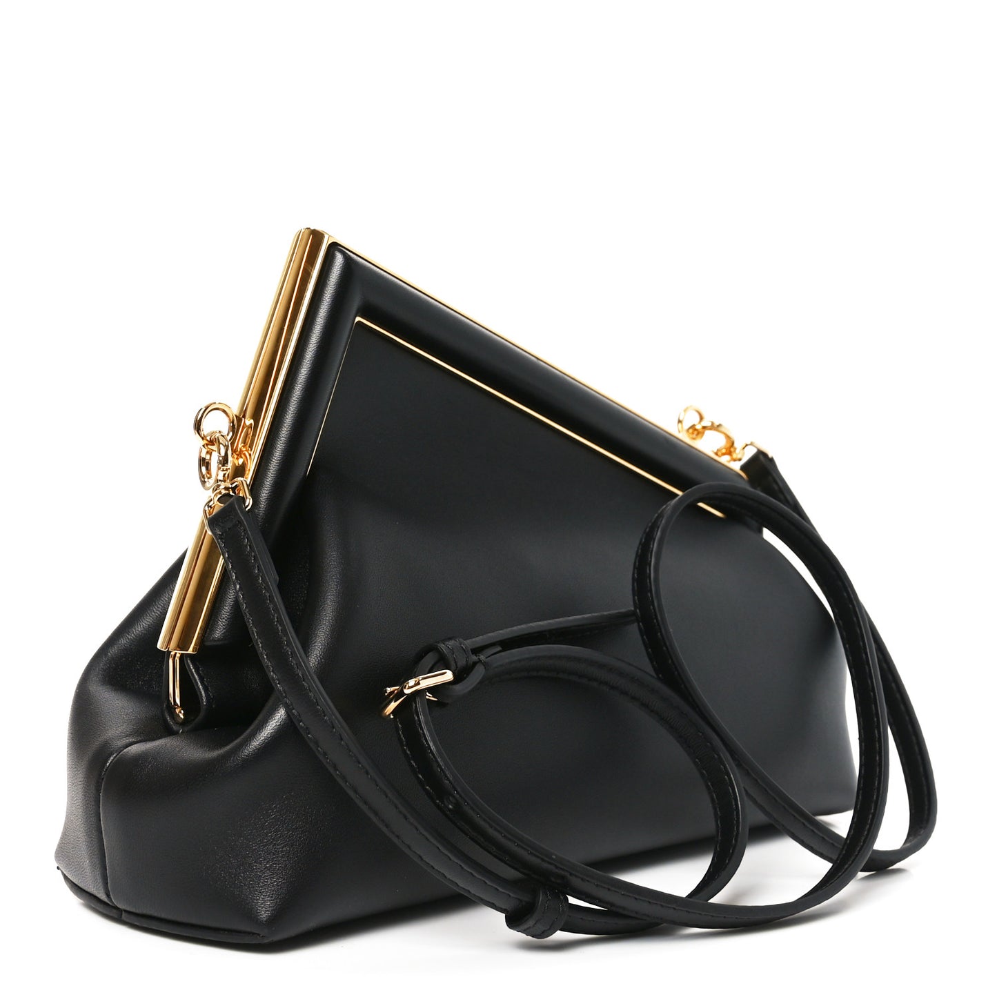Shiny Nappa Small Fendi First Black