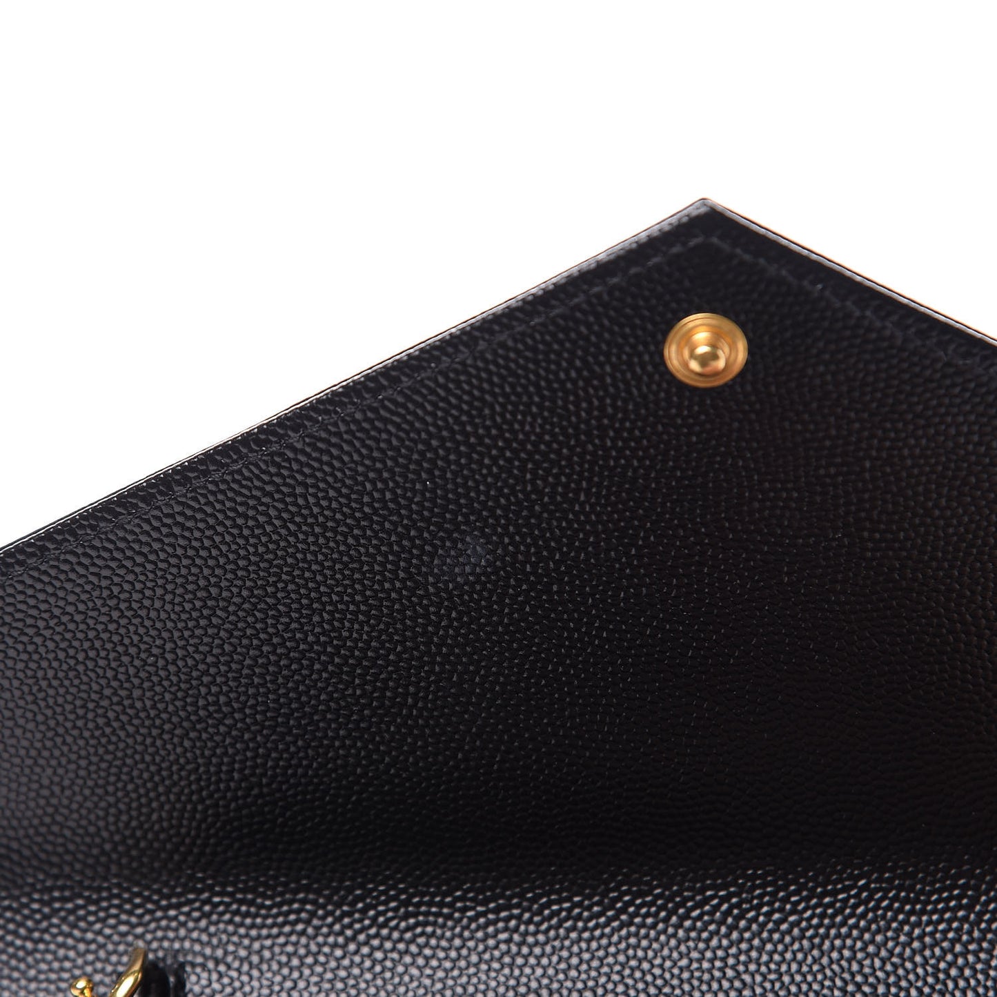 Grain De Poudre Matelasse Chevron Monogram Envelope Chain Wallet Black