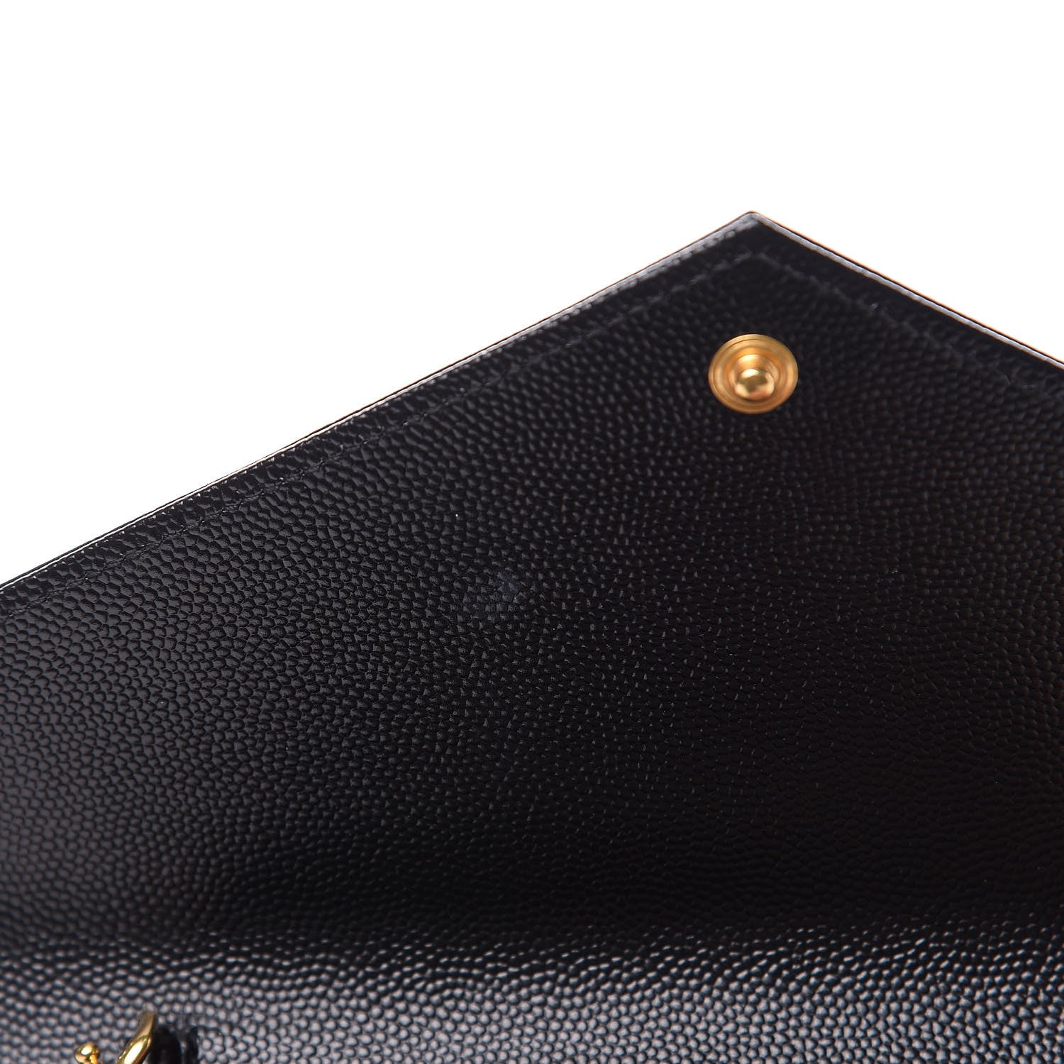 Saint Laurent Grain De Poudre Matelasse Chevron Monogram Envelope Chain Wallet Black 8 of 11