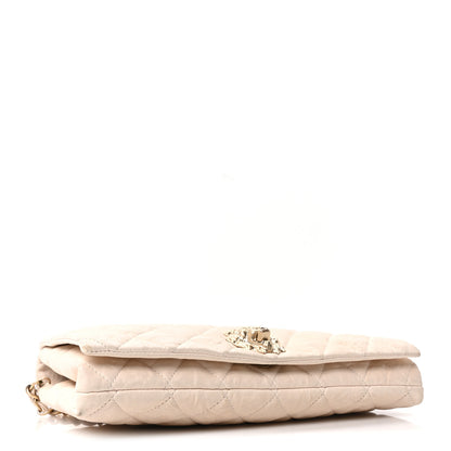 Chanel Lambskin Quilted Medium Leo Lion Flap Clutch Beige 4 of 10