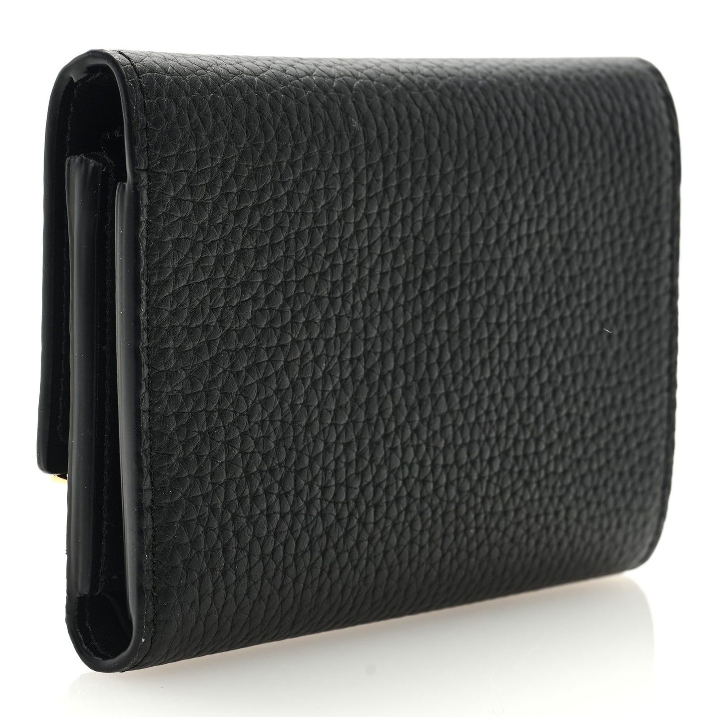 Taurillon Embellished Capucines Compact Wallet Black