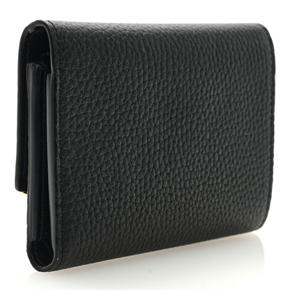Louis Vuitton Taurillon Embellished Capucines Compact Wallet Black 2 of 6
