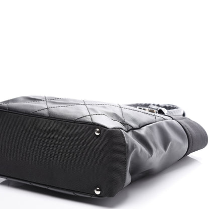 Chanel Coated Canvas Quilted Small Paris Biarritz Tote Black 8 of 9