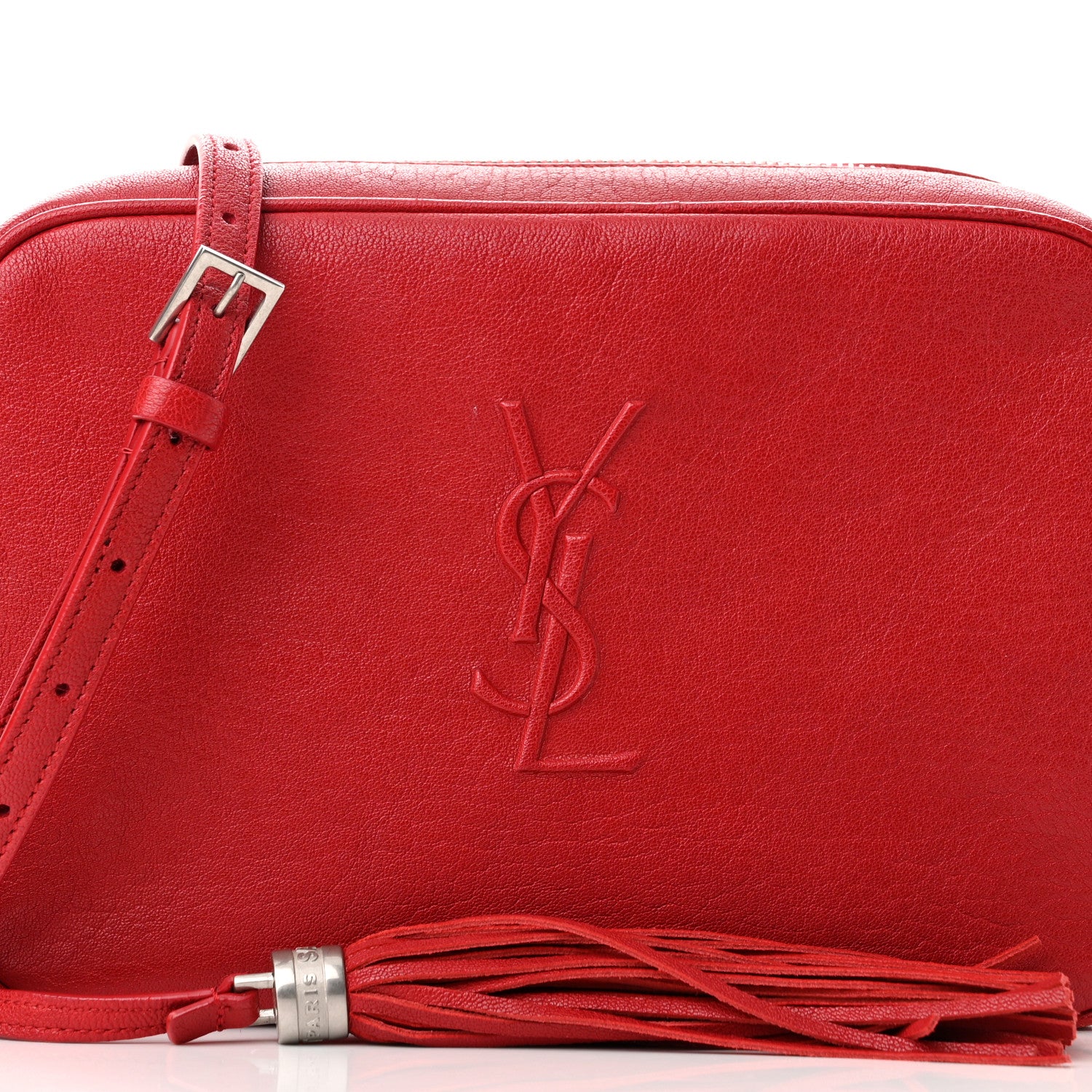 Saint Laurent Calfskin Monogram Small Lou Camera Bag Red 8 of 11