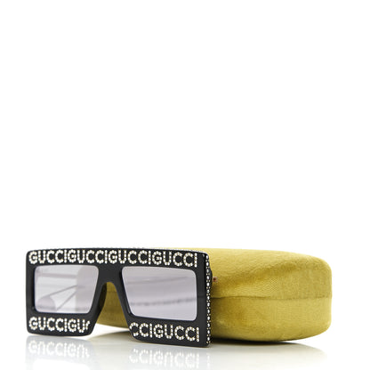 Gucci Acetate Crystal Mask-Frame Sunglasses GG0431S Black 8 of 8