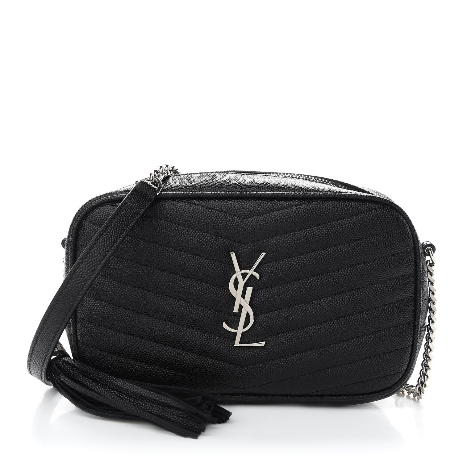 Saint Laurent Grain De Poudre Matelasse Monogram Mini Lou Camera Bag Black 1 of 8