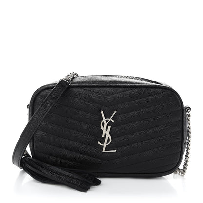 Saint Laurent Grain De Poudre Matelasse Monogram Mini Lou Camera Bag Black 1 of 8