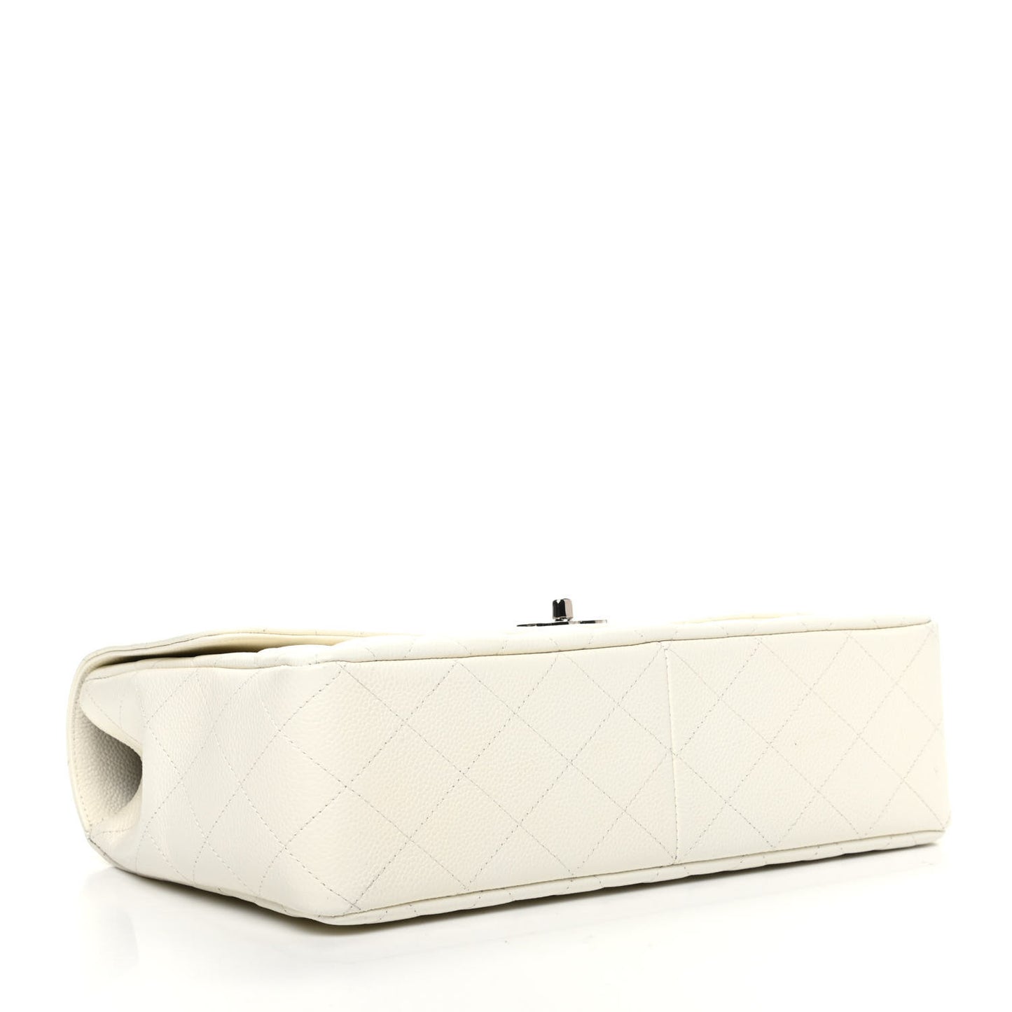 Caviar Quilted Jumbo Single Flap White