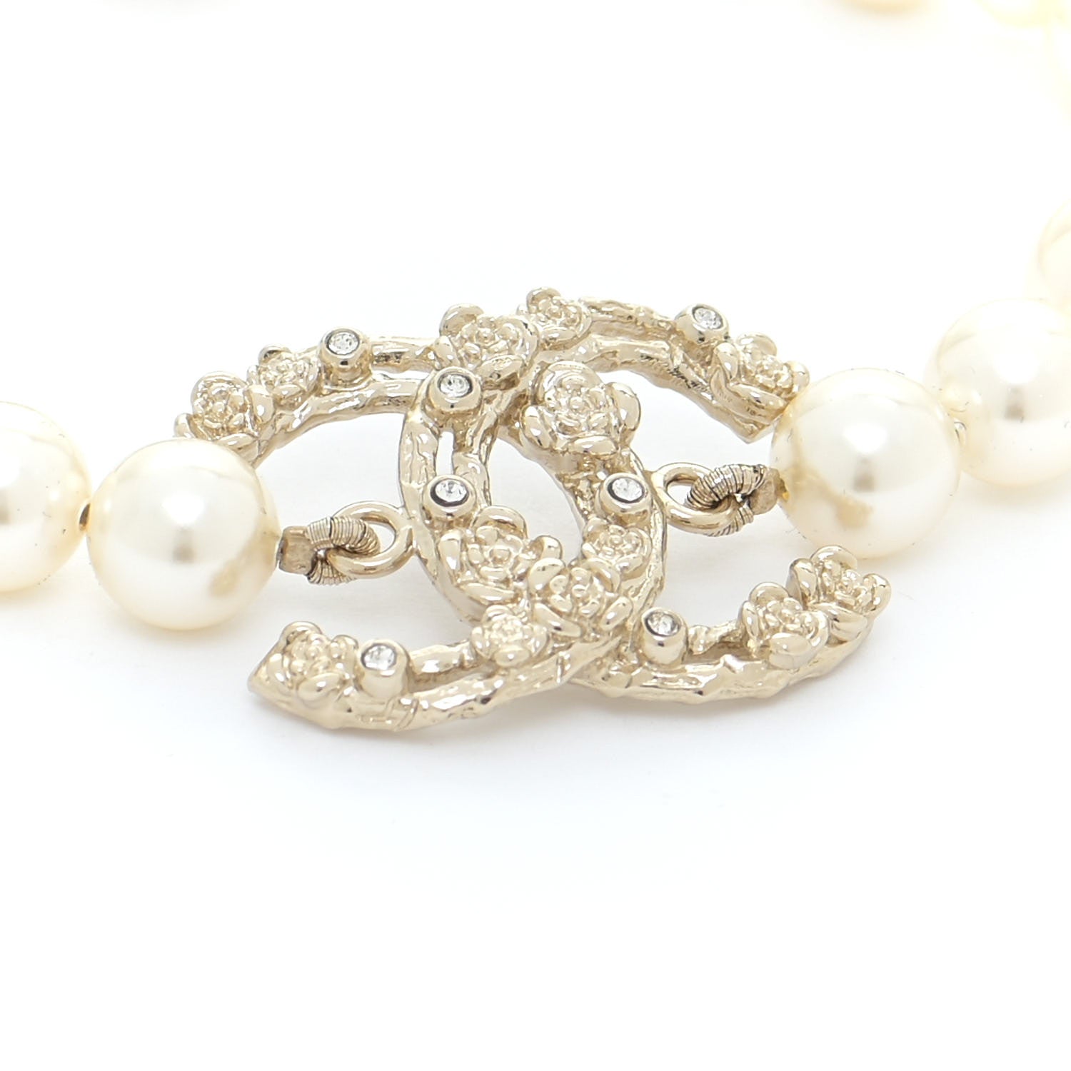 Chanel Pearl Crystal CC Bracelet Gold 4 of 6