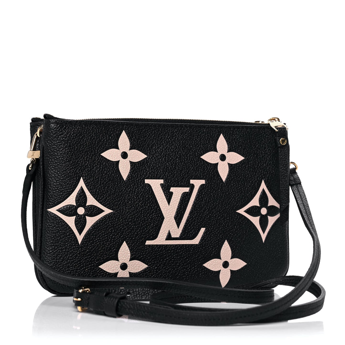 Empreinte Monogram Giant Double Zip Pochette Black Cream
