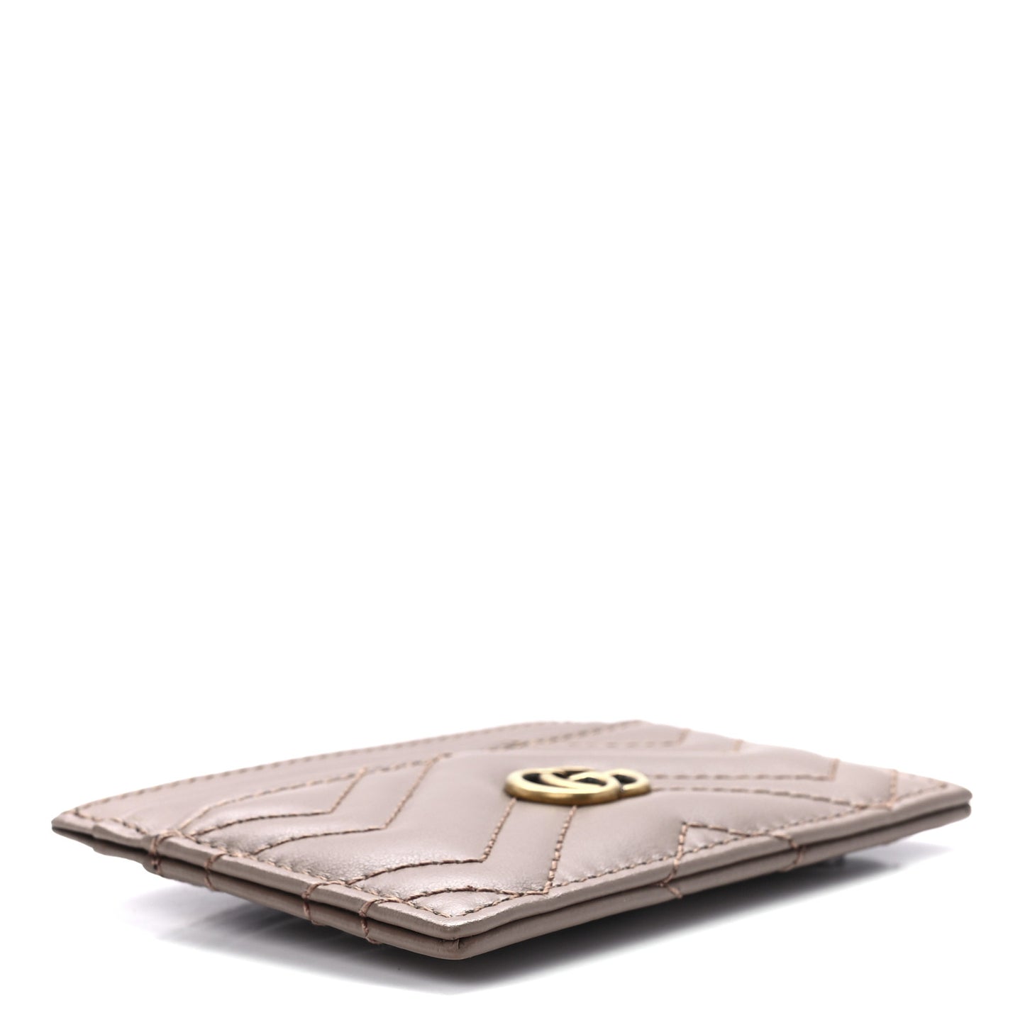 Calfskin Matelasse GG Marmont Card Holder Porcelain Rose
