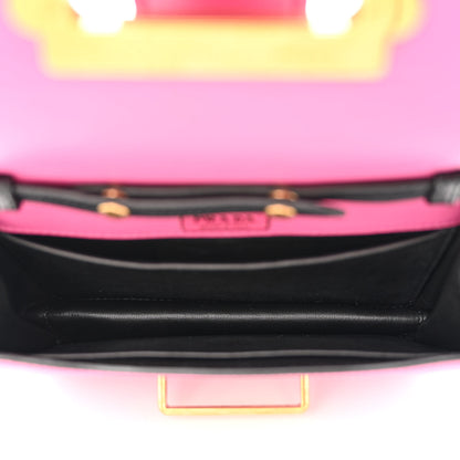 Prada City Calf Saffiano Astrology Cahier Bag Fuxia Black 5 of 11