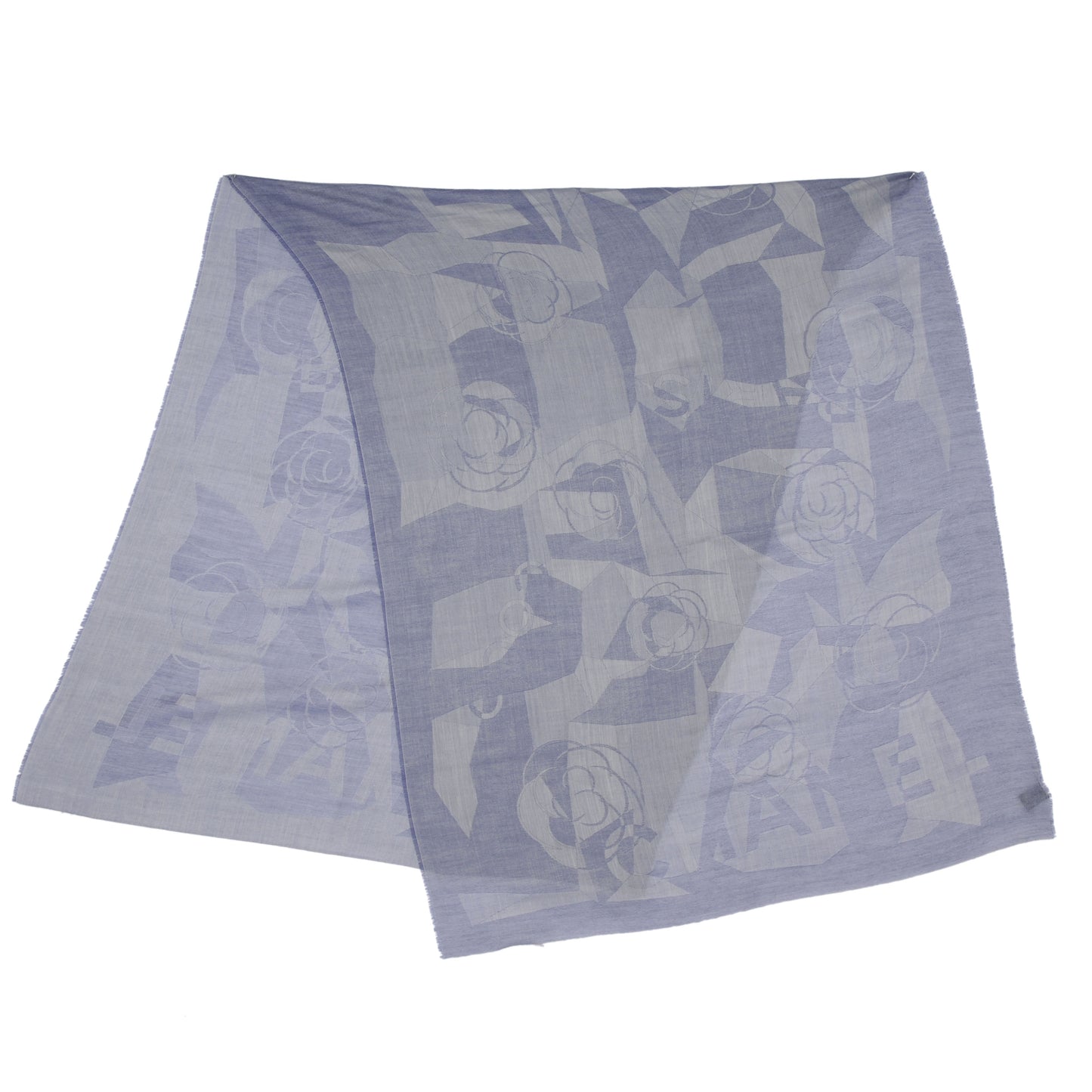 Cashmere Silk Geometric Camellia Scarf