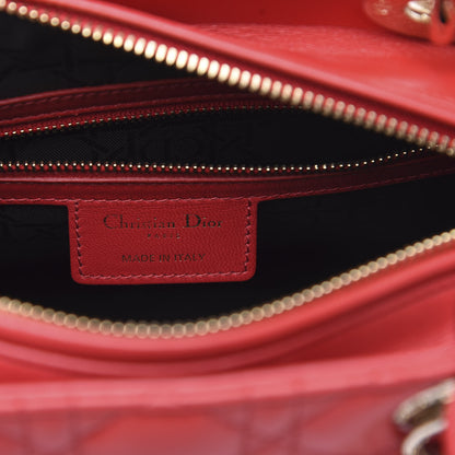 Christian Dior Lambskin Cannage Medium Lady Dior Red 6 of 10