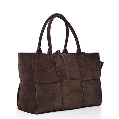 Bottega Veneta Suede Maxi Intrecciato Small Arco Tote Fondente 3 of 11