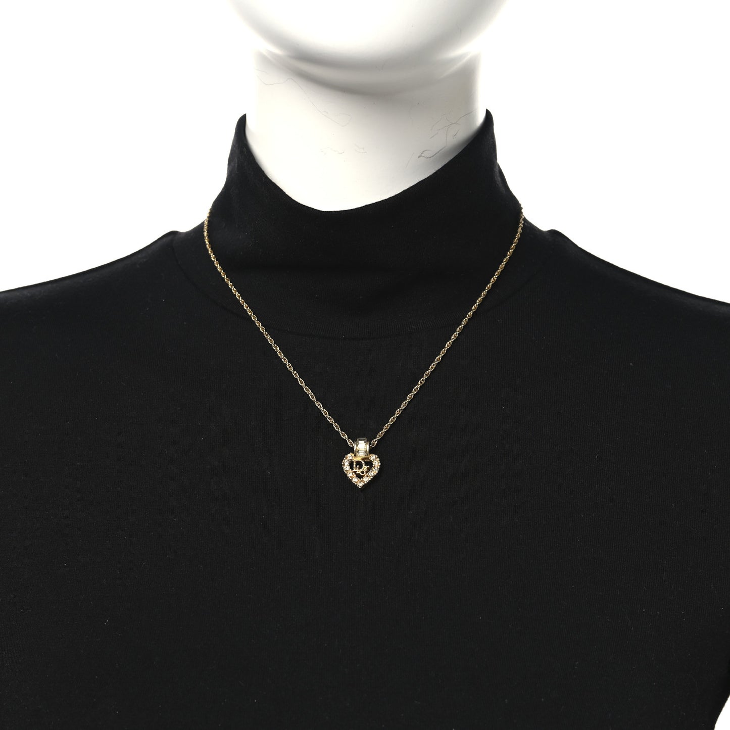 Crystal Heart Pendant Necklace Gold