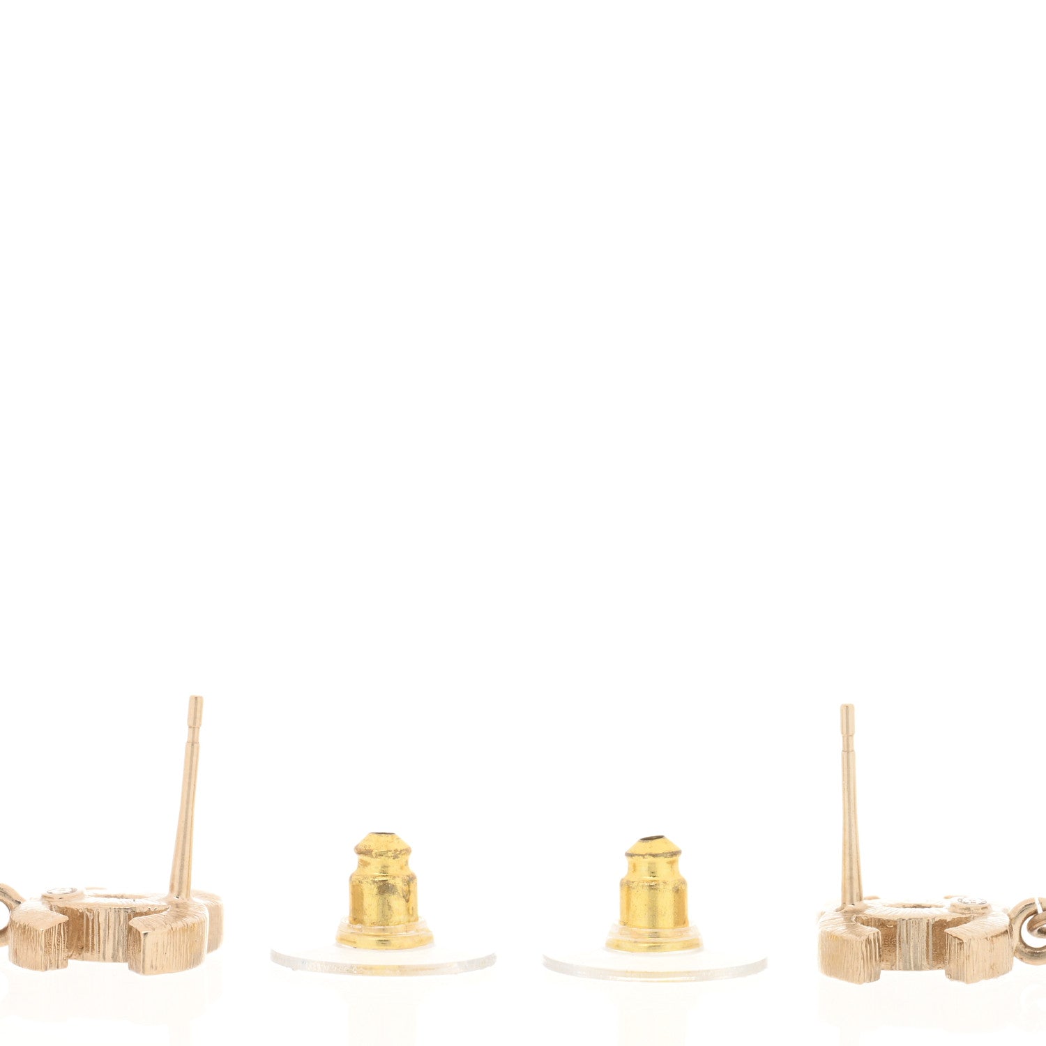 Chanel Crystal Pearl CC Lace Camellia Earrings Gold 3 of 4