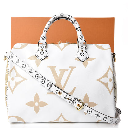 Louis Vuitton Monogram Giant Speedy Bandouliere 30 Kaki Beige 10 of 10