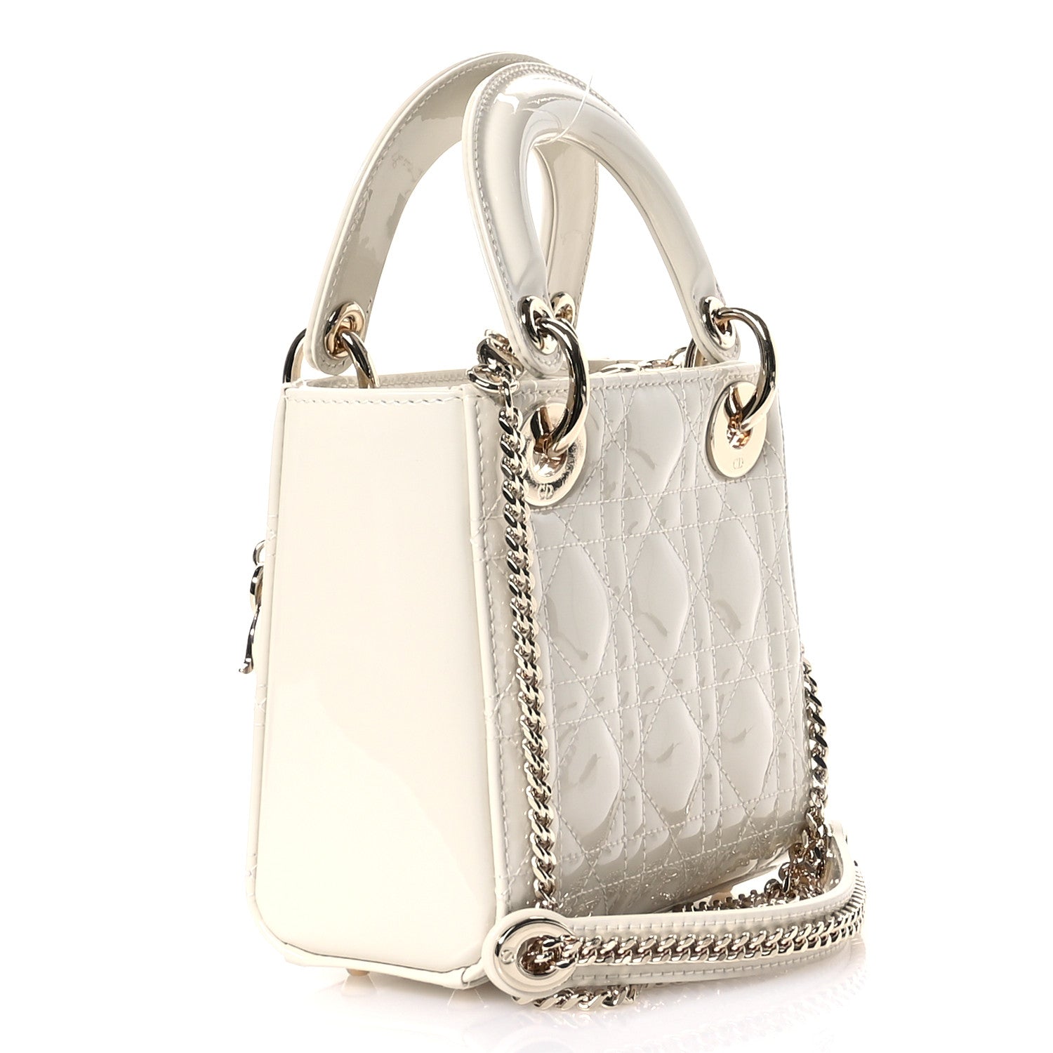 Christian Dior Patent Cannage Mini Lady Dior Latte 3 of 11