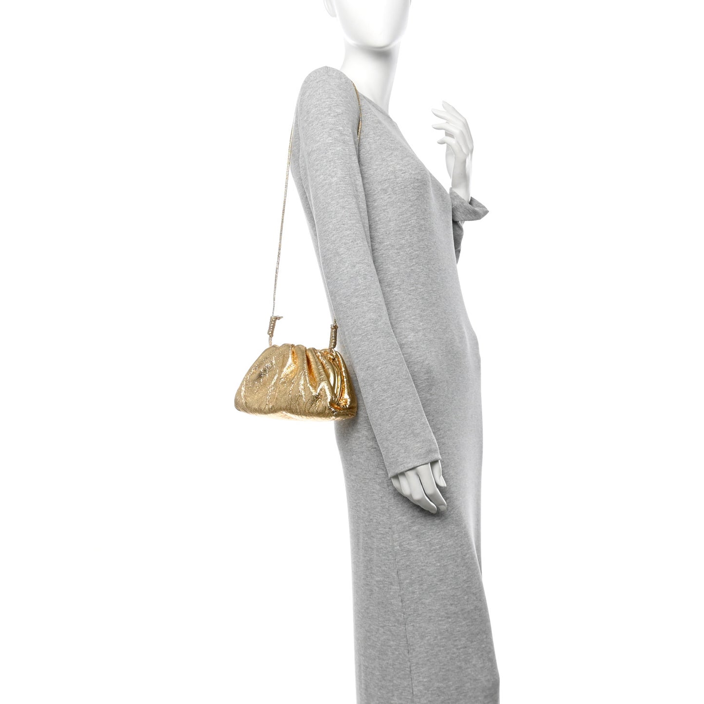 Metallic Bark Calfskin The Mini Pouch Gold