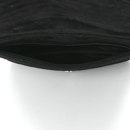 Saint Laurent Suede Matelasse Chevron Monogram Medium Sulpice Black 6 of 14