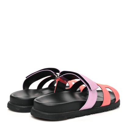 Hermes Satin Crepe Chypre Sandals 37.5 Rose Peche Violet Petale 5 of 12