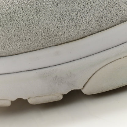 Chanel Suede Calfskin Lambskin High Top CC Sneakers 36.5 White Blue 9 of 11