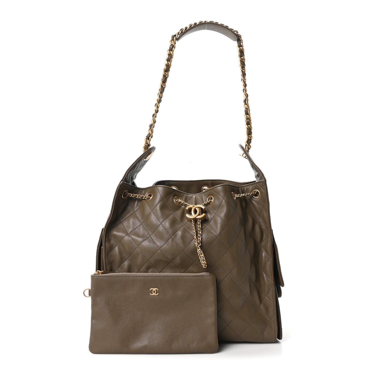 Chanel Caviar Quilted Medium Chanel 25 Handbag Dark Khaki 3 of 11