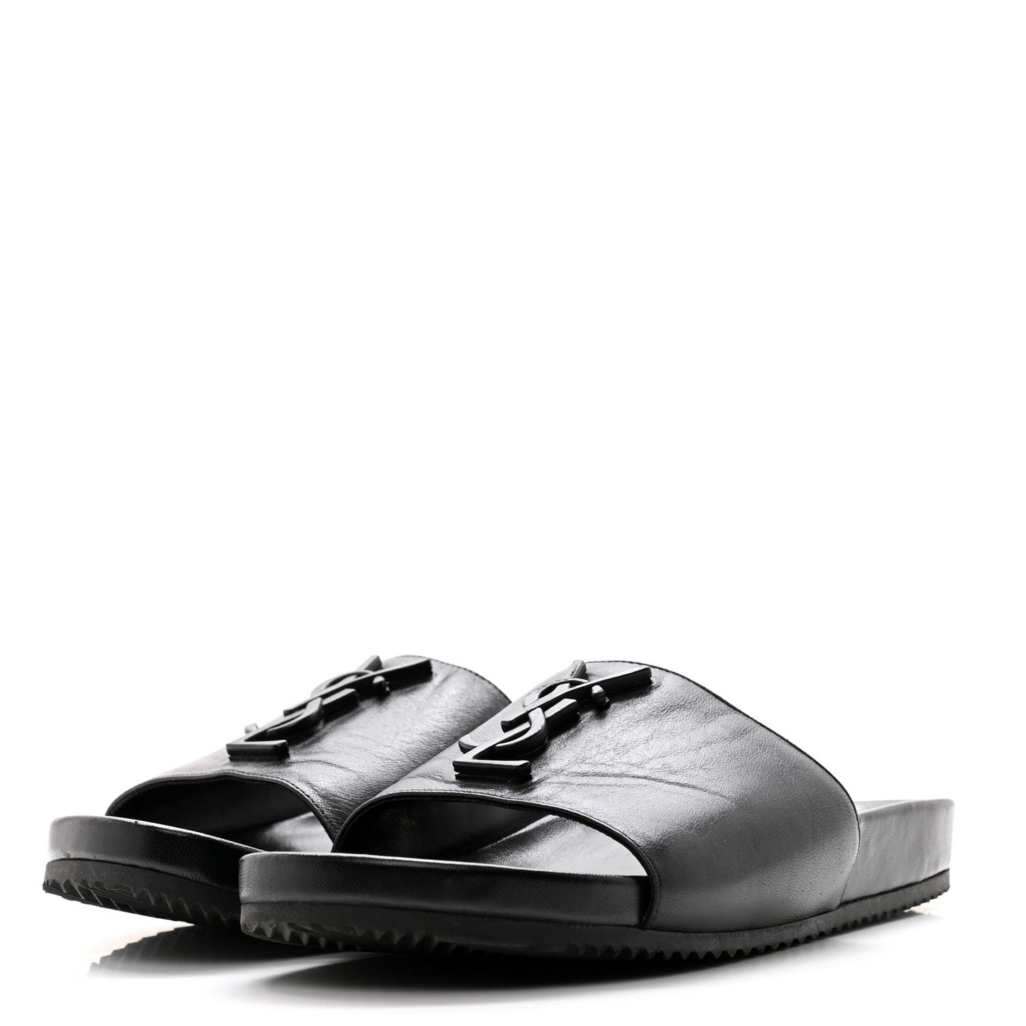 Calfskin Monogram Jimmy Joan Slide Sandals 37 Black