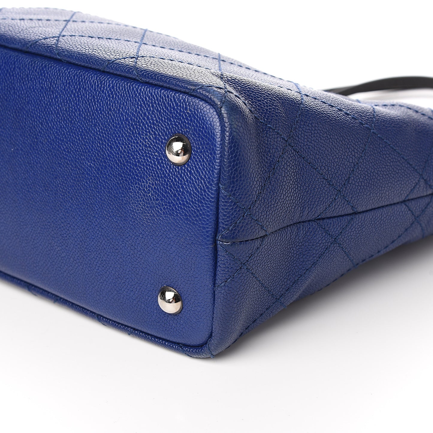 Grained Calfskin Shopping Fever Tote Blue