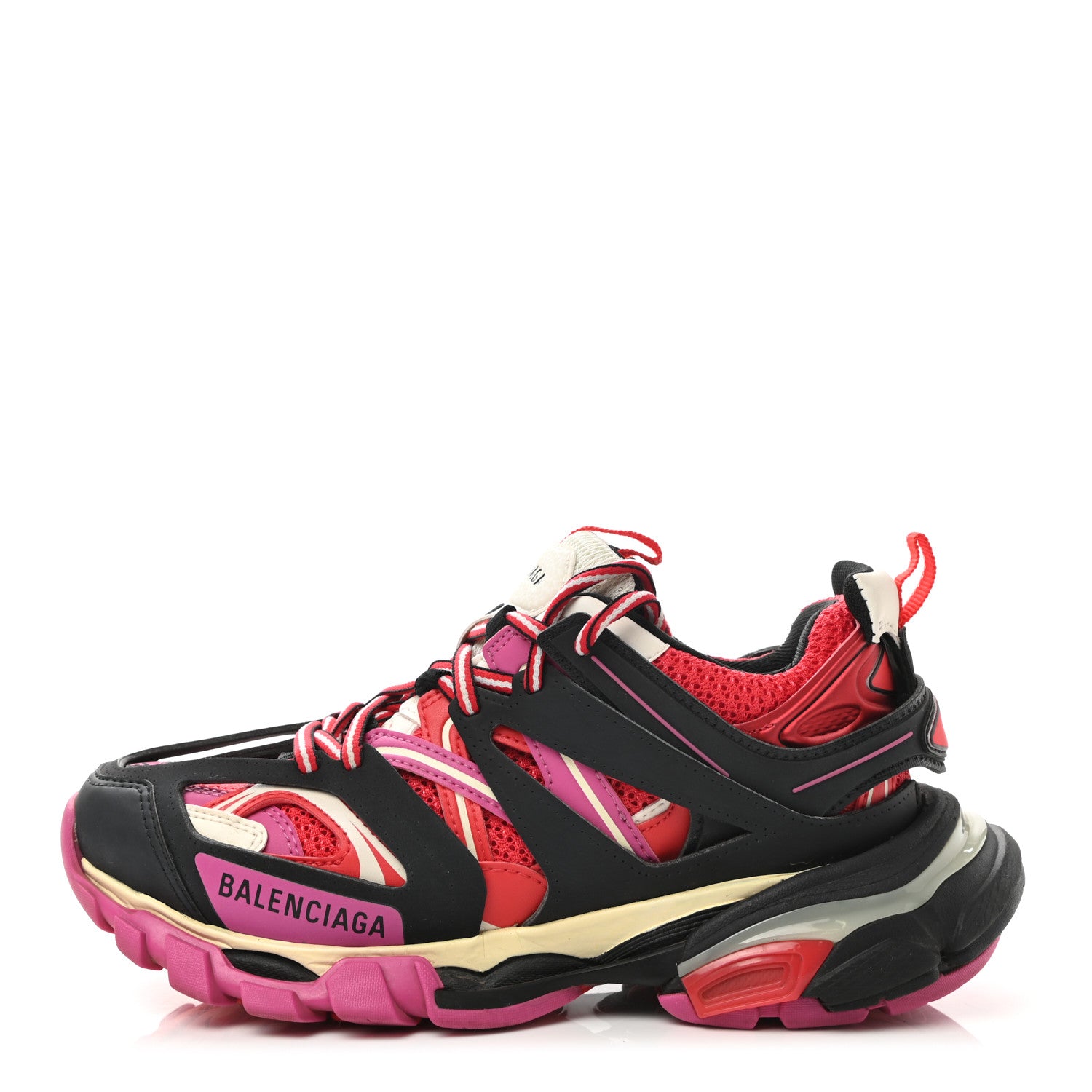 Balenciaga Mesh Nylon Womens Track Sneakers 36 Black Pink Red 1 of 8